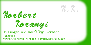 norbert koranyi business card